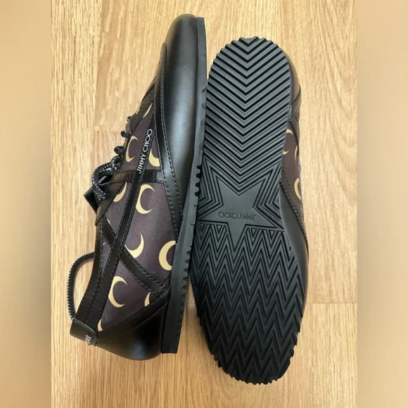 Jimmy Choo x Marine Serre printed leather-trimmed sneakers